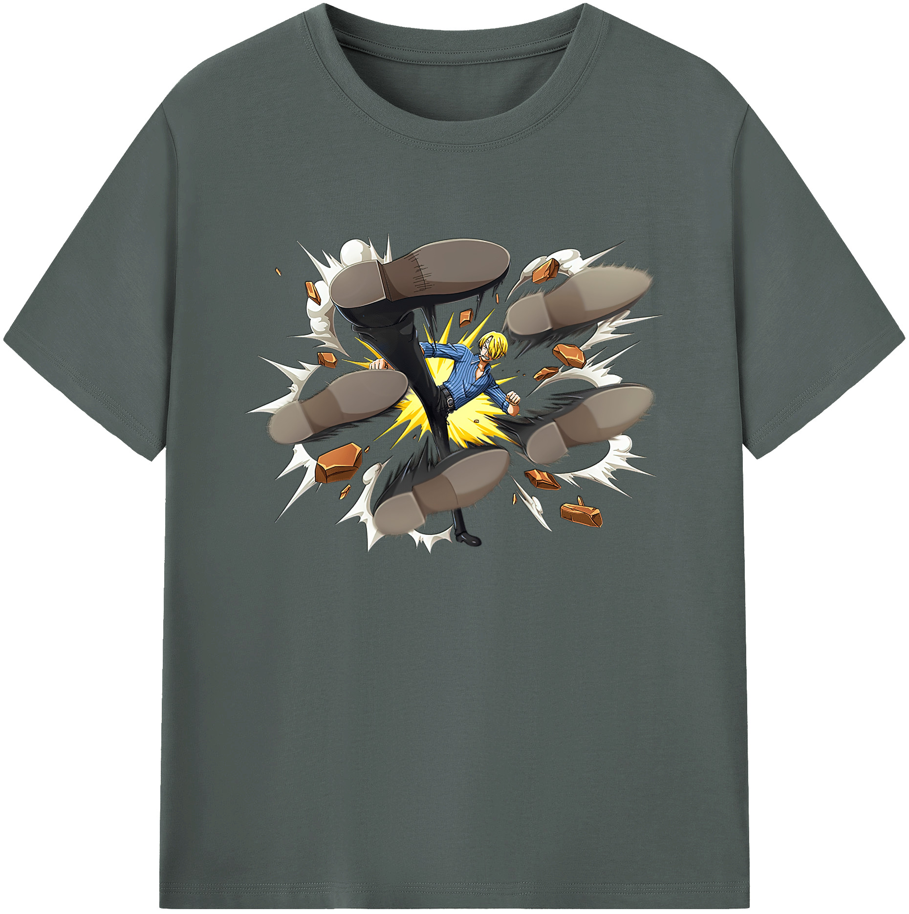 （画像用） ワンピース サンジ ONE PIECE Sanji 綿100％ メンズ半袖Tシャツ｜肌触りやわらか＆通気性